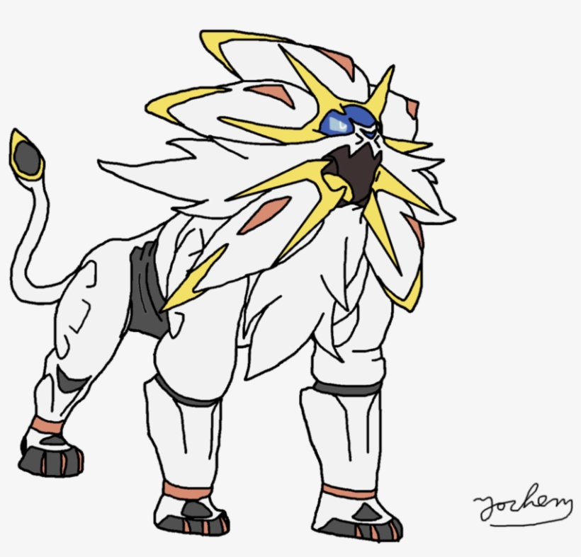 Clip Free Download Pokemon Sun - Solgaleo How To Draw, transparent png #1413896