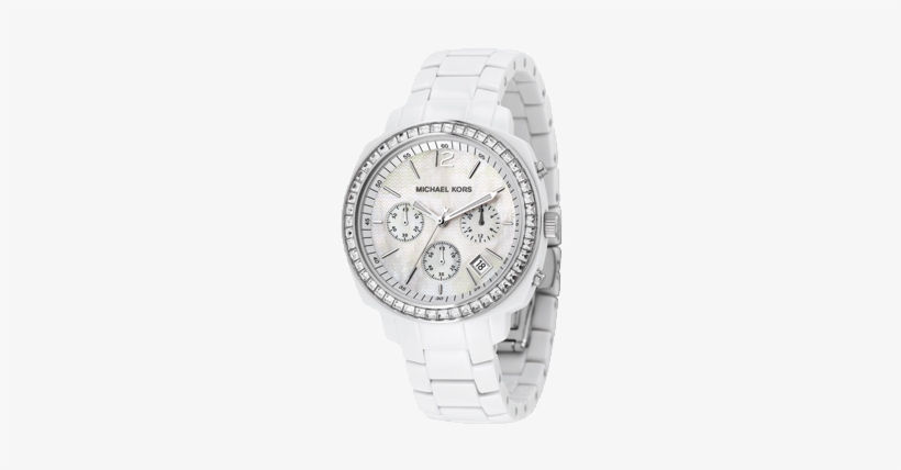 The - Authentic Michael Kors White Watch, transparent png #1414253