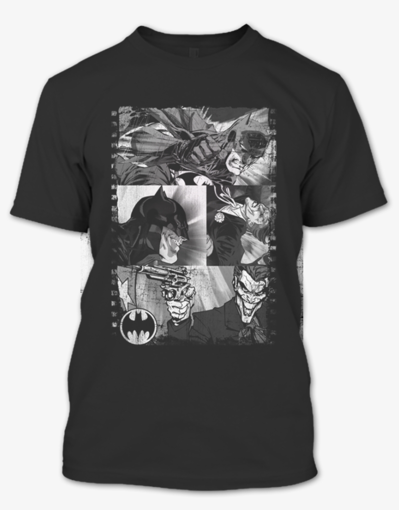 A Black T-shirt With The Shopify Logo - Art Print: Batman: Multicolored Comic Book Panels In, transparent png #1416360