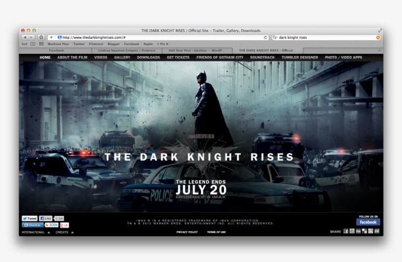 Official Website For The Dark Knight Rises - Batman Dark Knight Heath Ledger Movie Canvas Print, transparent png #1416817