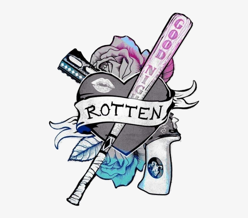 Report Abuse - Suicide Squad Harley Quin Gun / Bat 10 Inch Vinyl Sticker,cars, transparent png #1419733