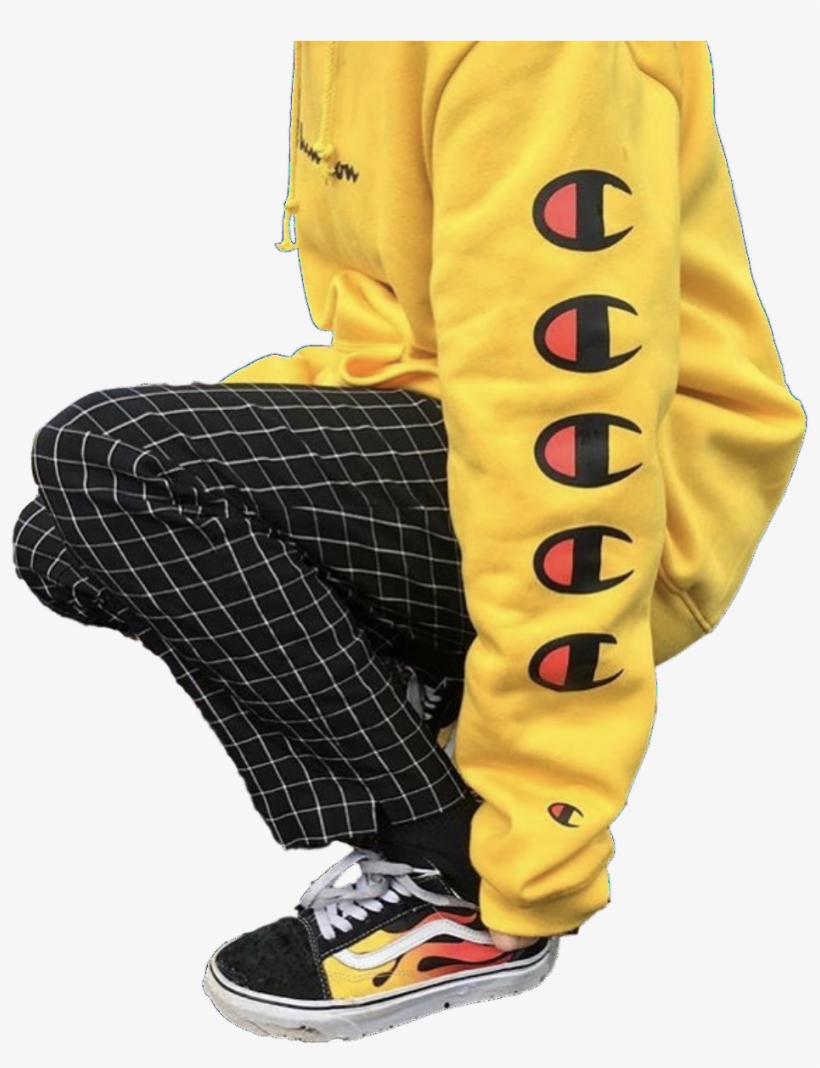 Champion Vintage Logo Sleeve Hoodie - Hoodie, transparent png #1419773