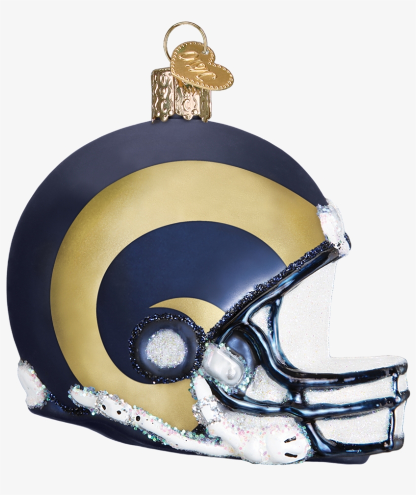 Los Angeles Rams Nfl Football Helmet Glass Ornament, transparent png #1419796