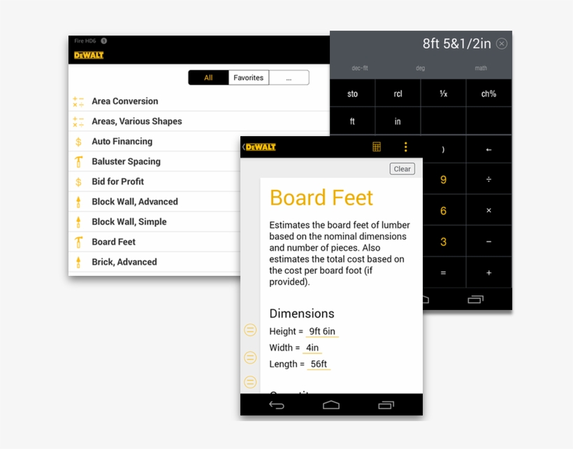 Dewalt® Mobile Pro™ Is A Full-featured Calculator And - Android, transparent png #1422694