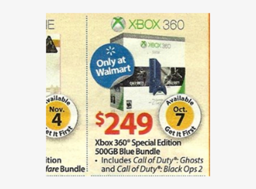 1-xbox 360 Wal Mart Bundle - Microsoft Xbox 360 500gb Special Edition Blue Bundle, transparent png #1423529