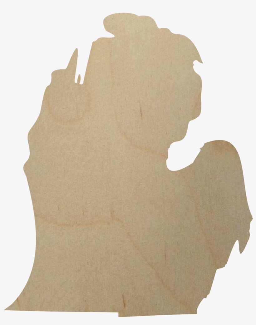 Michigan State Wood Cutout - State Of Michigan Cut Out, transparent png #1426482