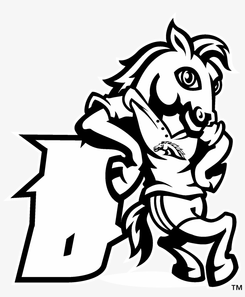 Jpg Free Library Bronco Drawing Black And White - Western Michigan University, transparent png #1428239