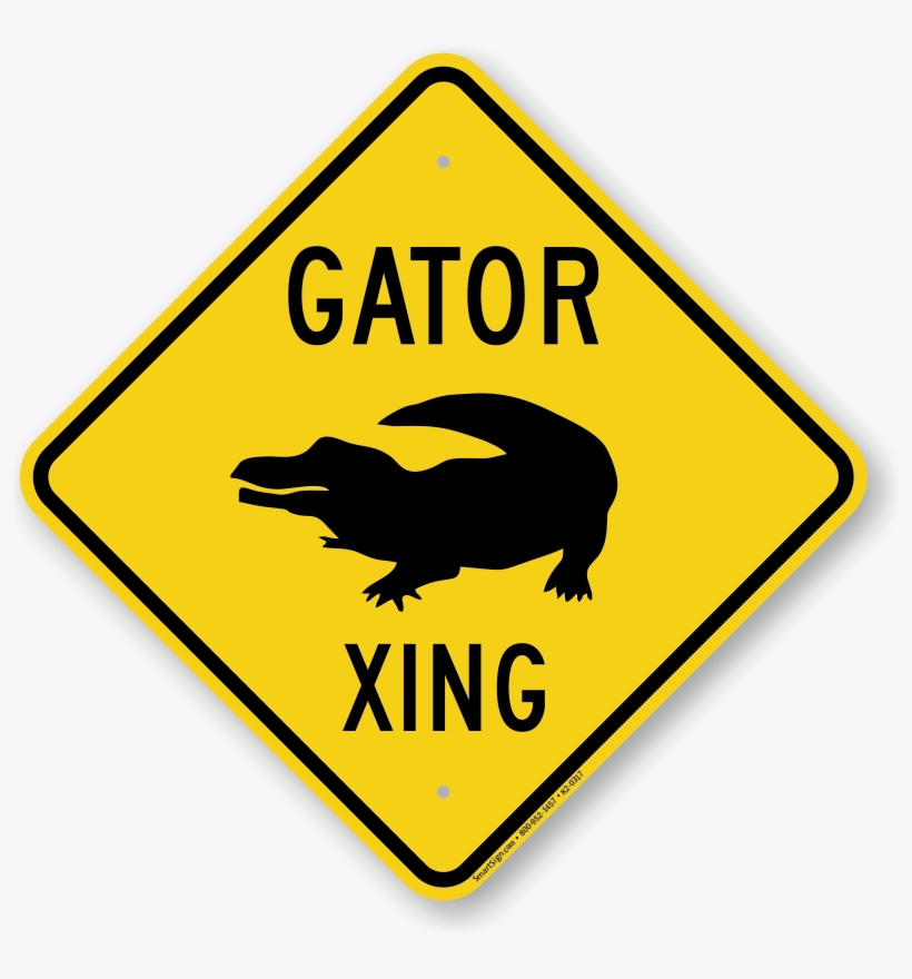 Gator Xing Road Sign - Animal Crossing Sign, transparent png #1429079