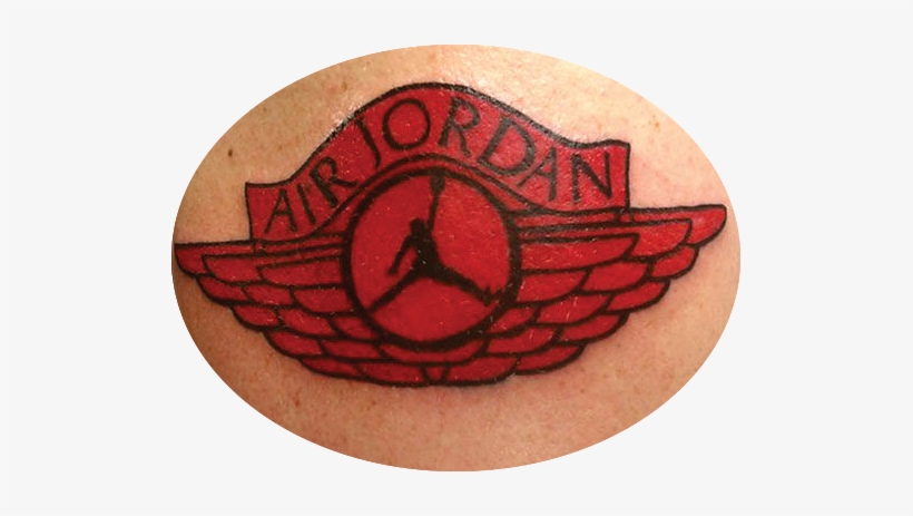 Red Air Jordan Tattoo - Tattoo Of Jordan Logo, transparent png #1429637
