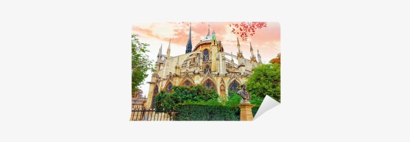 Notre Dame De Paris Cathedral, Garden With Flowers - Notre Dame De Paris, transparent png #1430117