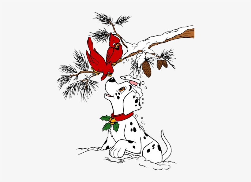 Graphic Transparent Download Christmas Cardinal Clipart - 101 Dalmatians Christmas Family, transparent png #1430652