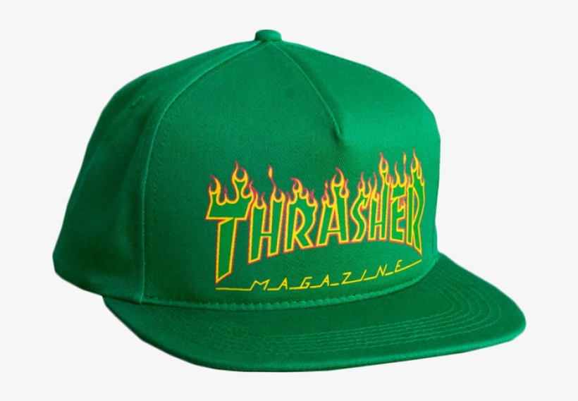 Hats / Thrasher / Flame Logo - Thrasher 'flame Outline Logo' 5-panel Cap. Black., transparent png #1431431