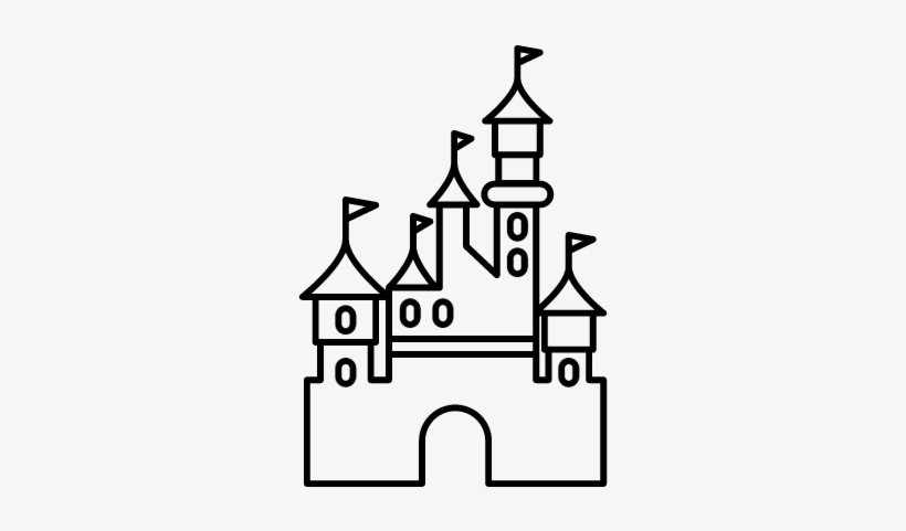 Free Disney Castle Logo Outline - Disneyland Paris Drawing Easy, transparent png #1433669