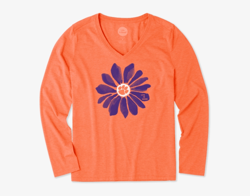 Women's Clemson Tigers Daisy Long Sleeve Cool - Clemson, transparent png #1436879