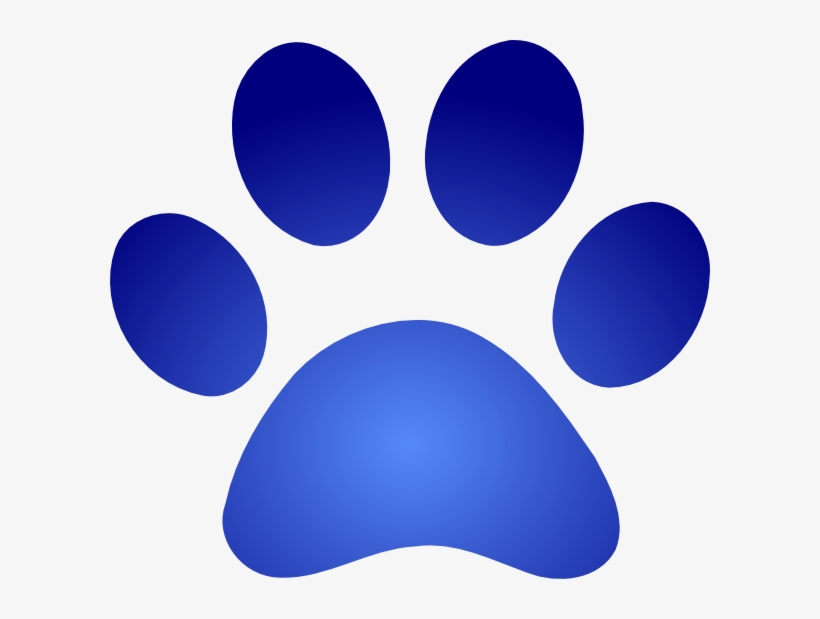 Panther Clipart Blue - Blue Paw Print Png, transparent png #1437178