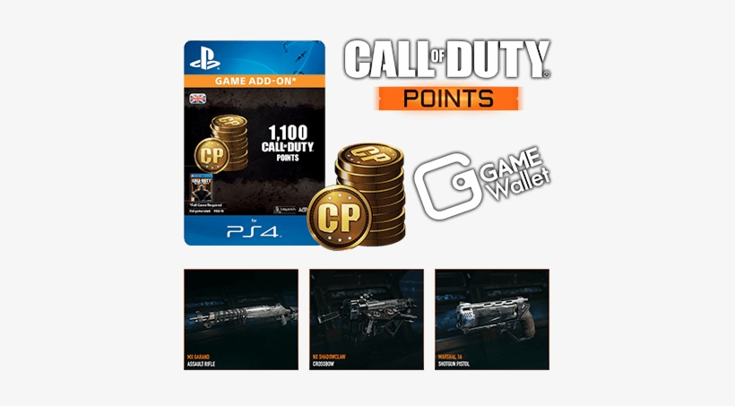 Call Of Duty Points With Game Wallet - 1,100 Call Of Duty: Infinite Warfare Points, transparent png #1437281