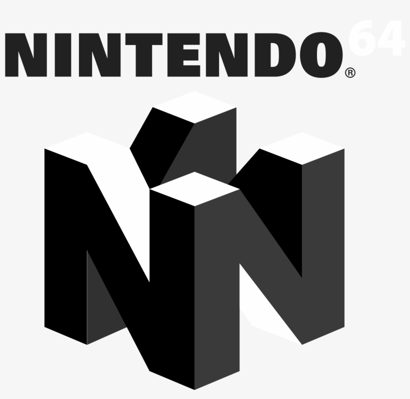 N64 Logo Black And White - Transparent Nintendo 64 Logo, transparent png #1437588