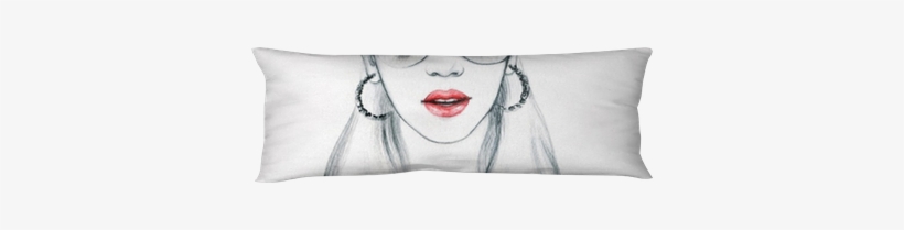 Young Woman With Glasses - Cushion, transparent png #1438175