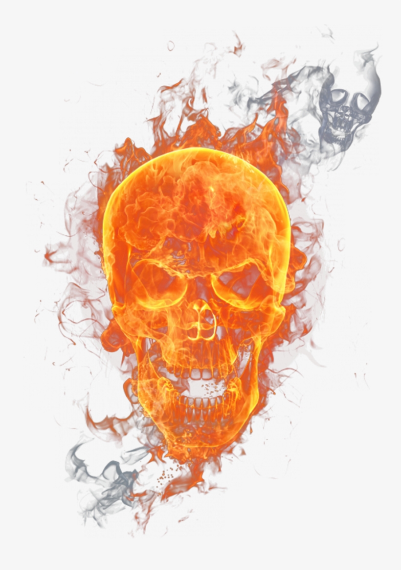 Skull Fire Clipart Skull Flame Combustion - Skull Fire, transparent png #1439680