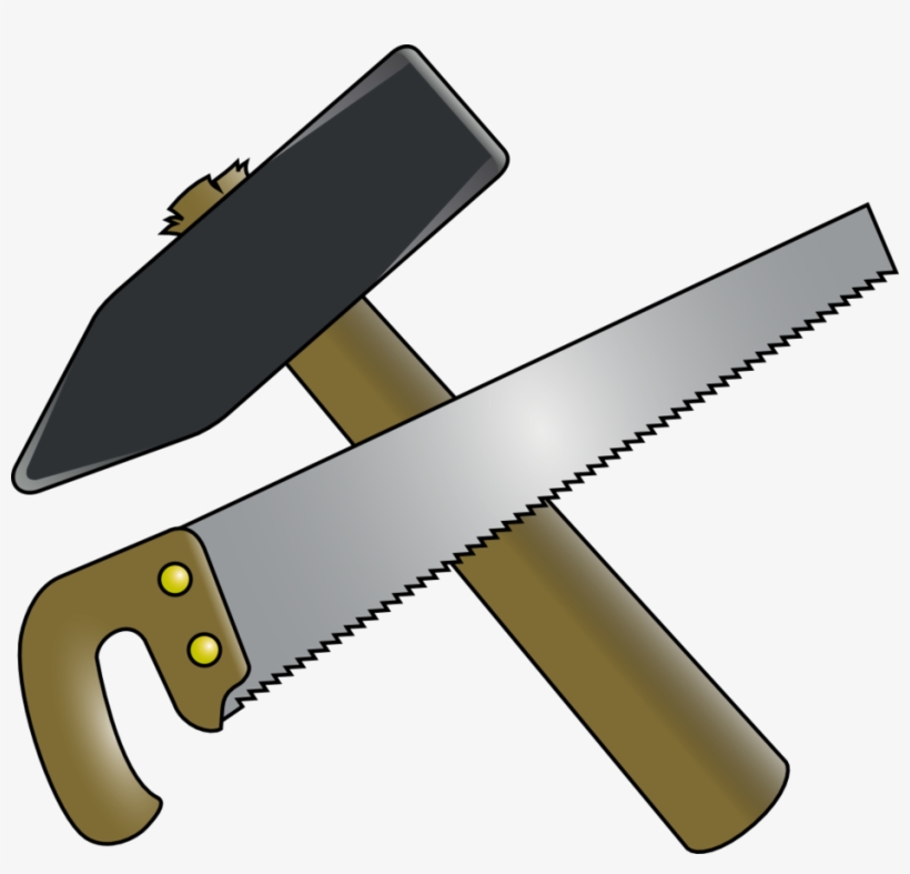 Best Creative Image Suitable For Wallpaper - Hammer And Saw Png, transparent png #1439776