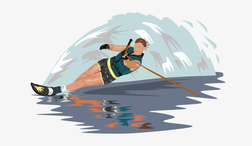 This Beautiful Image Of A Waterskier Is Available As - Slalom Water Skiing Clipart, transparent png #1440274