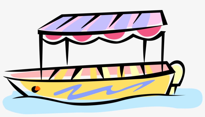 Small Tour Boat Royalty Free Vector Clip Art Illustration - Boat Ride Clip Art, transparent png #1441798