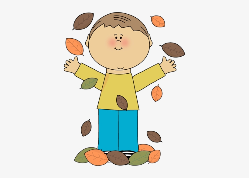 Boy Playing In Leaves Fall Clip Art Boys Png - Possessive Pronouns Flashcards, transparent png #1442129