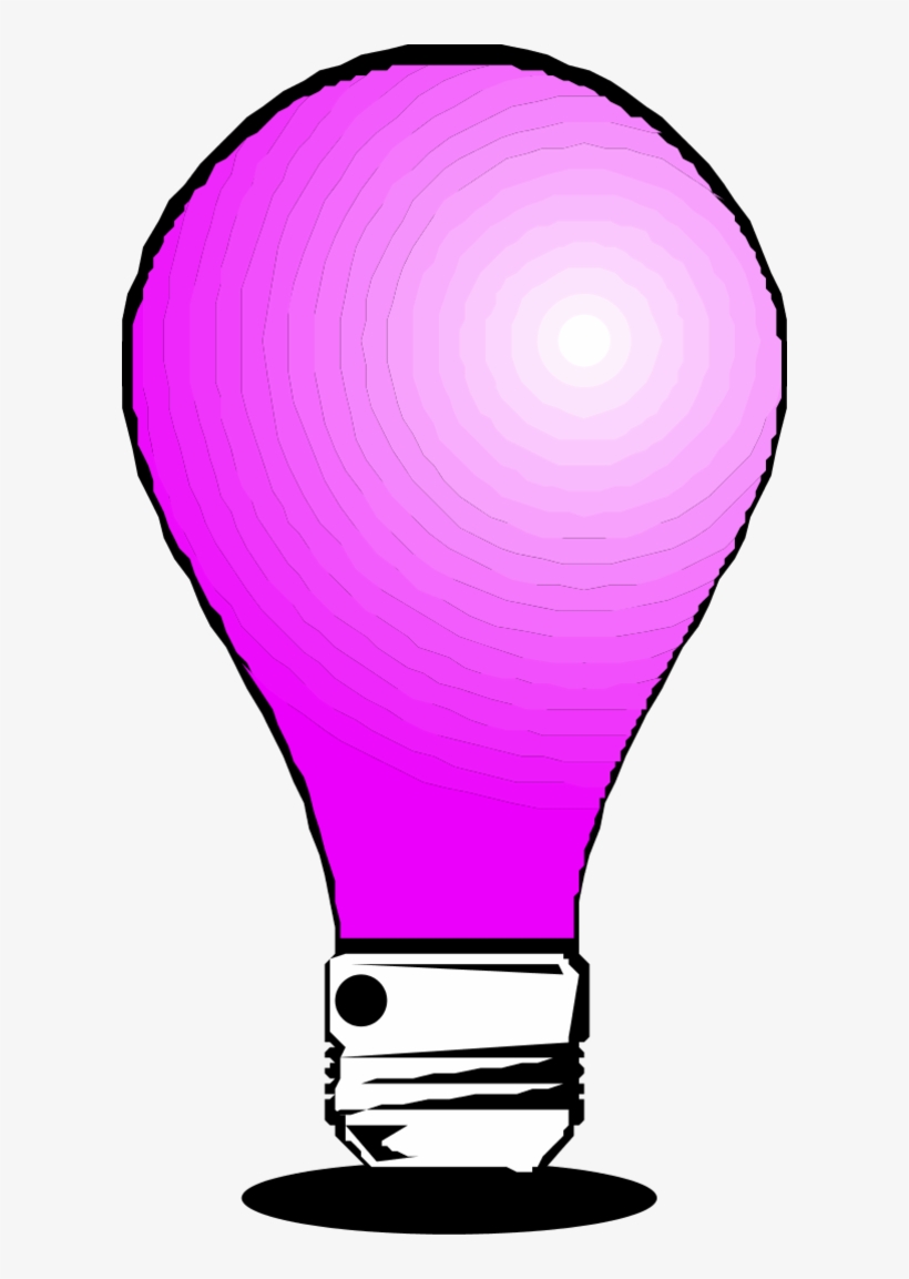 Vector Clip Art - Pink Light Bulb Clip, transparent png #1442279