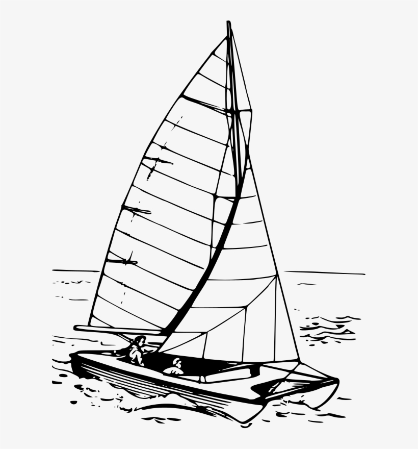 Sailing Boat Clipart Water Vehicle - Catamaran Clipart, transparent png #1442488