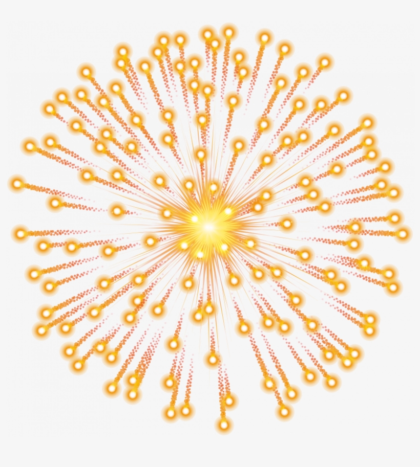 Orange Firework Clipart - Fireworks Png, transparent png #1442929