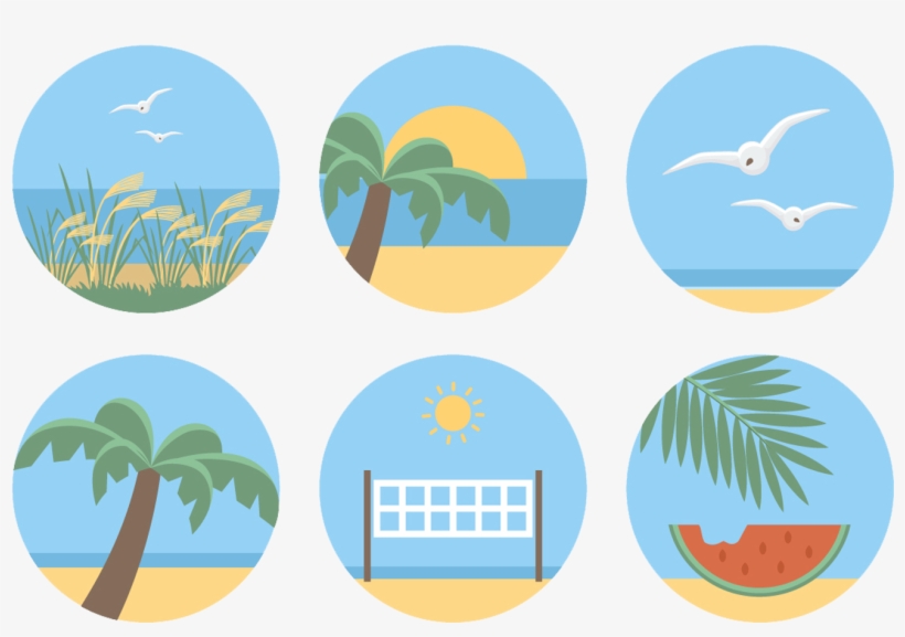 Clip Art Cartoon Beach Icon Transprent Png - Beach Icon, transparent png #1443040