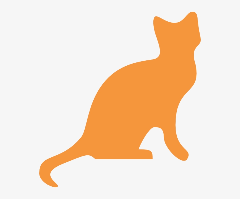 Cat Clipart - Orange Cat Silhouette, transparent png #1443210