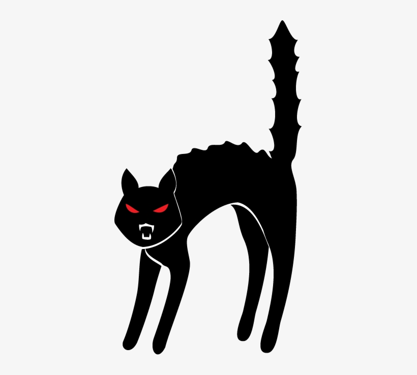 Halloween Black And White Halloween Cat Clipart Black - Halloween Black Cat Clip Art, transparent png #1443215