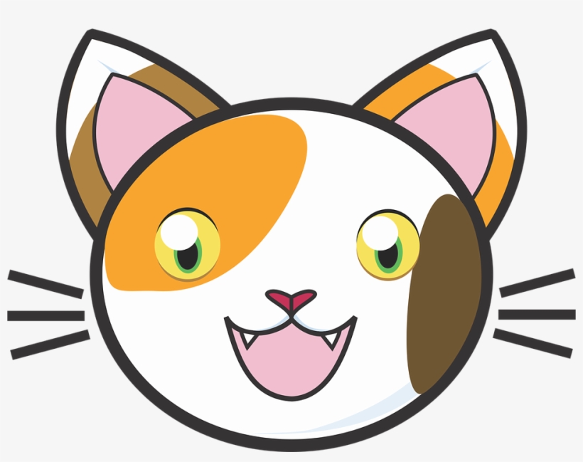 Calico Cat Clipart Cute - Cat Face Clipart Png, transparent png #1443325