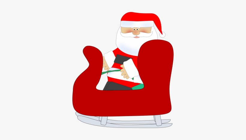 Santa Clipart Chair - Santa In His Sleigh Clipart, transparent png #1443767