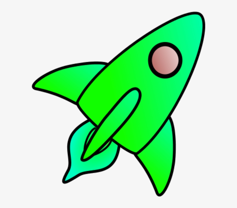 Flying Rocket Clipart - Cartoon Green Rocket, transparent png #1444117