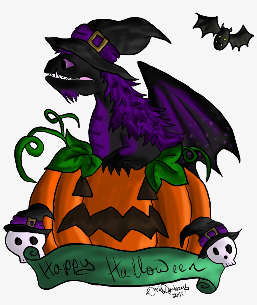 Dragon Clipart Purple - Halloween Dragon, transparent png #1444491