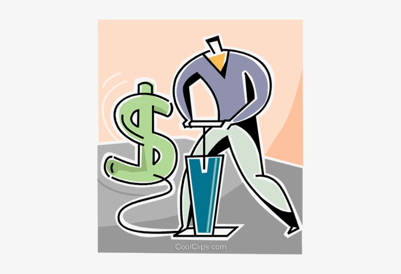 Man Inflating Dollar Sign Royalty Free Vector Clip, transparent png #1445205