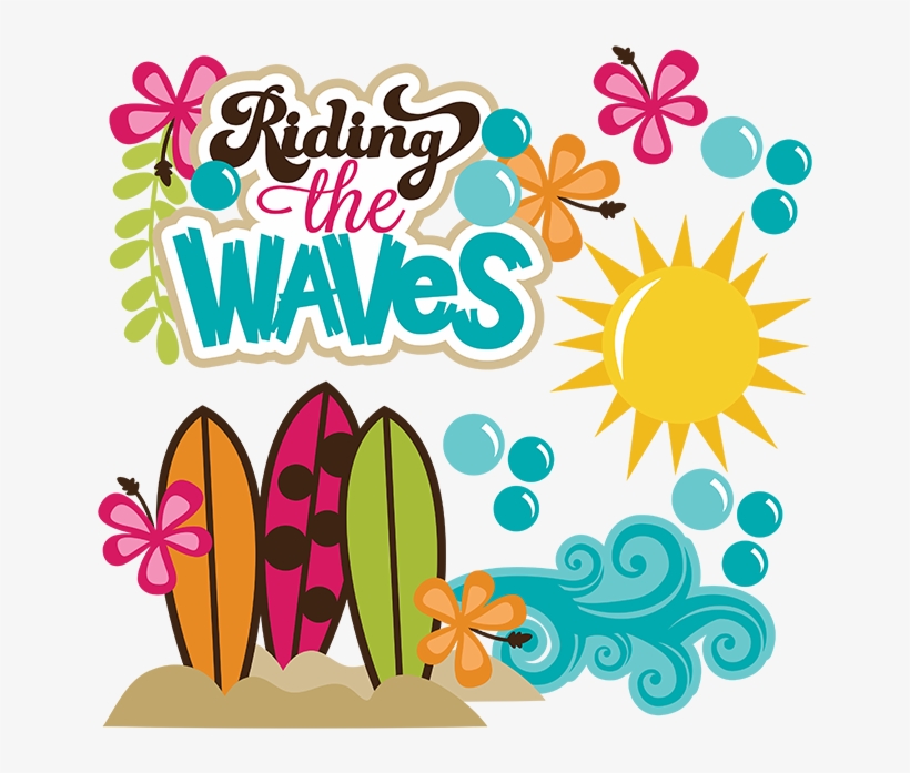 Surfboard Clipart Craft - Surfing Waves Clip Art, transparent png #1445400