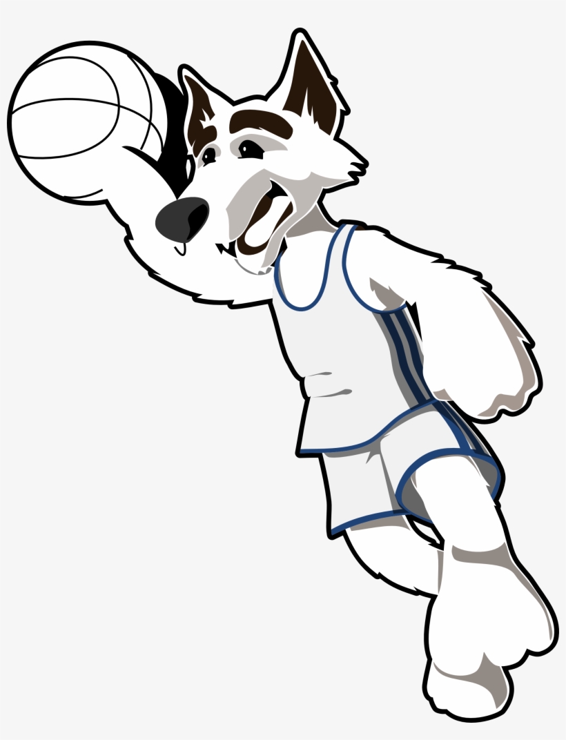 Wolf - Clipart - Black - And - White - Basketball Images Black And White Clip Art, transparent png #1445715