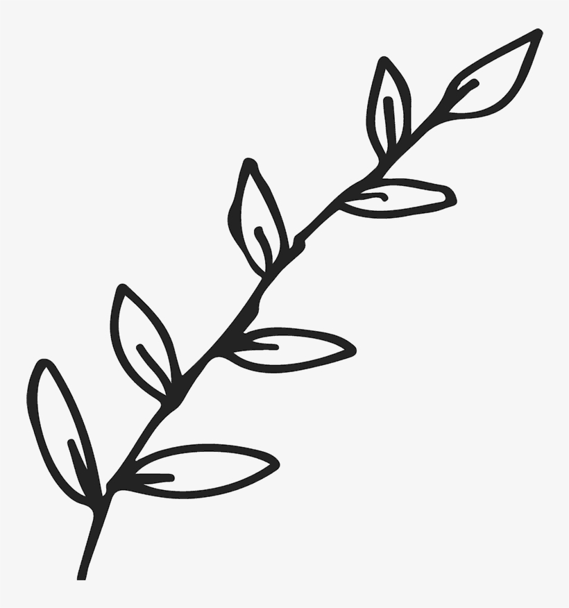 Branch With Leaves Outline Rubber Stamp - Leaves Outline, transparent png #1445806