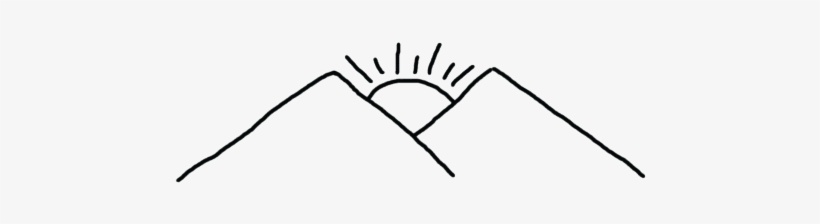 Mountain Draw Png - Mountain With Sun Drawing, transparent png #1445942