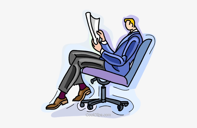 Businessman Reading A Report Royalty Free Vector Clip - Illustration, transparent png #1445971