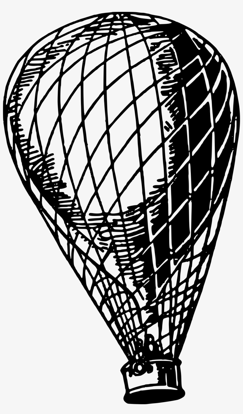 Hot Air Balloon Black And White Clipart Hot Air Balloon - Old Hot Air Balloon, transparent png #1446246