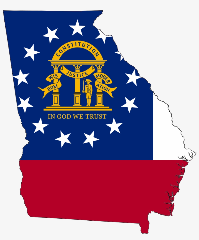 Flag-map Of Georgia - Georgia Flag Map, transparent png #1446466