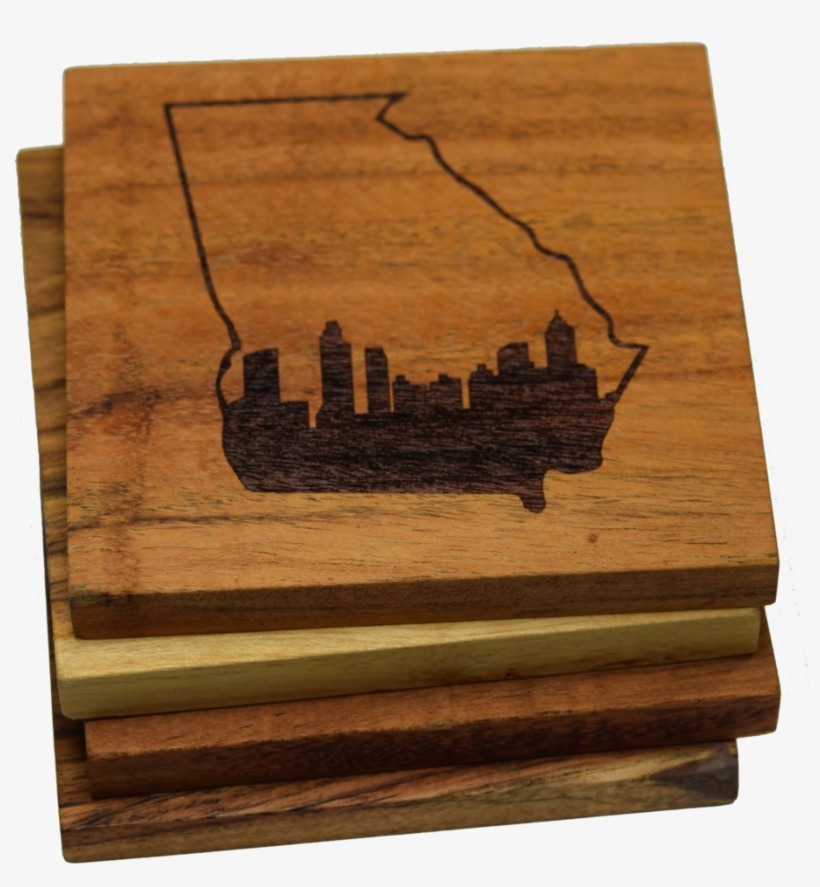 Atlanta Skyline Within Georgia Outline Coasters - Prestige Decanters Atlanta Skyline Within Georgia Outline, transparent png #1446581