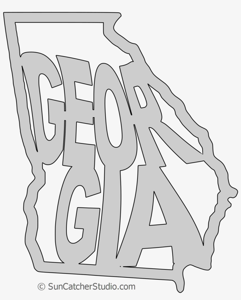 Georgia Map Shape Text, Outline Scalable Vector Graphic - Scalable Vector Graphics, transparent png #1446631