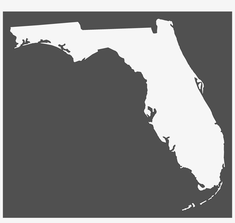 A Plain Frame Map Of Florida - Florida Png White, transparent png #1446732
