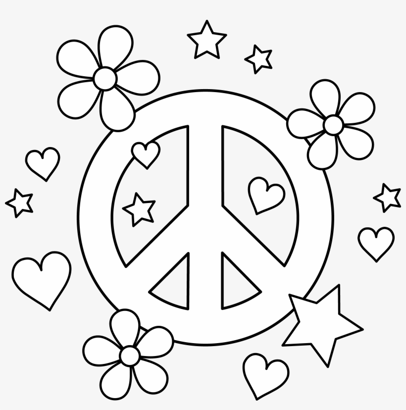 Drawn Peace Sign Color Pencil And In Color Drawn Peace, transparent png #1446988