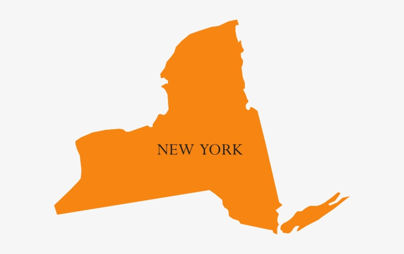 New York To Florida Map Clipart - Small Map Of New York, transparent png #1447060